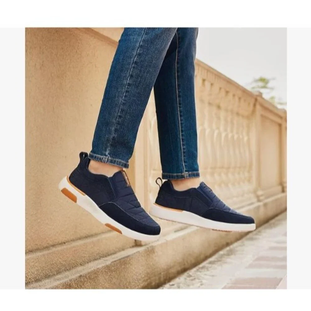 Men’s Orthopedic Slip On Loafers Walking Shoes Arch Support Blue Size 12